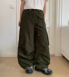 Hutin Nylon Cargo Wide Pants