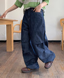 Seika raw denim balloon parachute wide pants