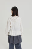 [BAONHAUS] Veyron Shirring Linen Hood Jumper