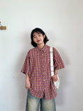 [unisex] Colmas Check Seersucker Short Sleeve Shirt