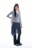 Sheer overlay wrap skirt