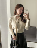 [Tie set] Lanti Heart V-Neck Knit Cardigan