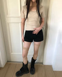 Erel High-Waisted Button Shorts