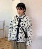 Yokone Fleece Flower Collar Jacket