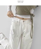 Rivet Fatigue Pocket Point Wide Cotton Pants