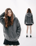 Dust pigment hood zip-up