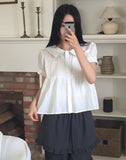 Harper Collar Puff Short Sleeve Blouse