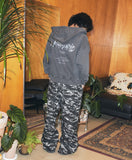 SLASH LOGO PIGMENT ZIP UP HOODIE