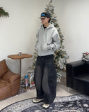 Laen Crop Brushed Hood Zip-Up