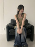 Pohi Vintage Lace Wood Button Sleeveless