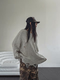 Space Damage Cable Knit