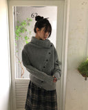 Tuan High Neck Turtleneck Two-Way Ribbed Knit