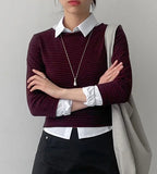 Striped Three Quarter T-shirt