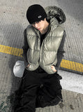 Metal Khaki Hood COSYHARU Banding Padding Vest
