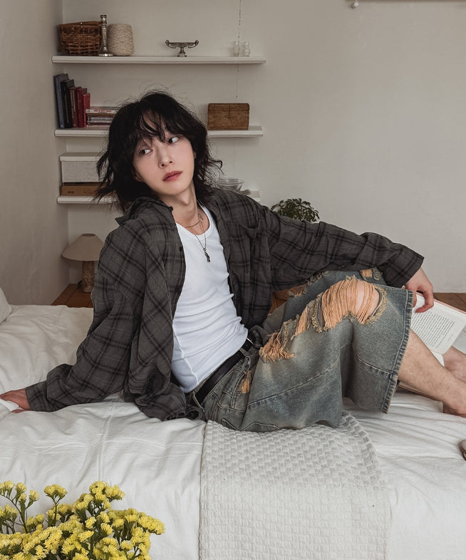 【2plan】Grunning Vintage Damage Bermuda Pants 2plan (ツープラン) - グランニングビンテージダメージ