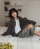 Chillin Cotton Overfit Check Shirt