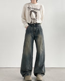 Vortex Washing Wide Denim Pants