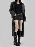 Pien leather long coat