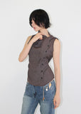 STRAP CHECK SLEEVELESS SHIRT