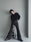 Pressure rib button warmer long sleeve t-shirt