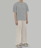 Banded Linen Wide Pants