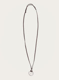 suede double ring necklace