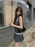 [Belt set/Underpants lining] Atem Check Mini Pleated Skirt