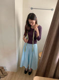 Namil Pleated Layered Banding Long Skirt