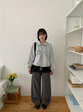 Danimo Stripe Banding Wide Long Pants
