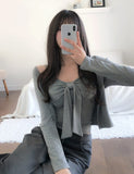 Simone Tie Ribbon Cardigan Set