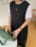 Hakun Layered Slit Ribbon Long One Piece