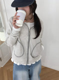 Henkit Stripe Color Matching Hood Zip-Up