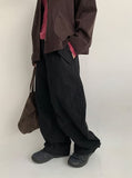 Billet Buckle Stitch Curved Balloon Pants