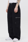 BIKER WASHED WIDE PANTS