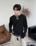 Ribe Waffle Henley Neck Ringer Tee