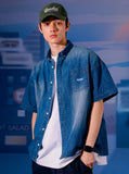 High Washing Denim Short Sleeve Shirt