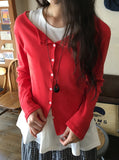 Ahiton Punching Round Neck Cardigan