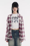 Moss bleach ombre check shirt