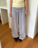Shudi Stripe Banding Long Wide Pants