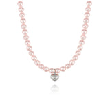 H edition Silver(W) Heart Rosaline Pearl Necklace