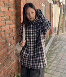 [Unisex] Yugilli Color Check Over Long Sleeve Shirt