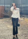 Metune Shirring Strap Puff Blouse