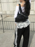 Shoe Leather String Shoulder Bag