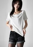 Flip short denim pants