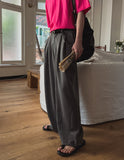 Marina two-tuck banding balloon slacks