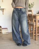 [MADE] Rabat hem snap wide denim pants