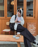 Look Fire Buckle Balloon Wide Denim Pants