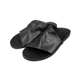 Flat leather slippers