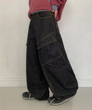 Bem Stitch Raw Denim Cargo Pants
