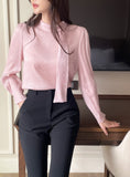 Noen Tencel Chiffon Tie Blouse